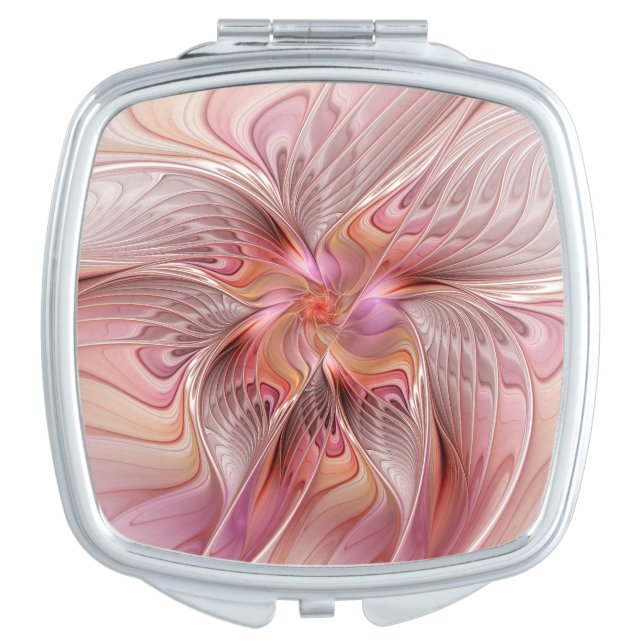 Abstract Butterfly Colorful Fantasy Fractal Art Compact Mirror (Front)