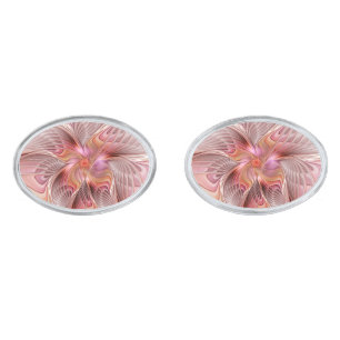 Abstract Butterfly Colorful Fantasy Fractal Art Cufflinks