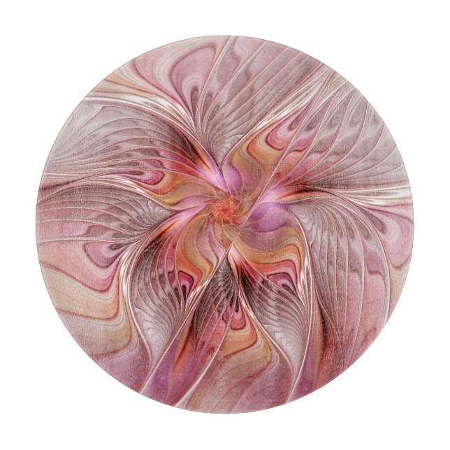 Abstract Butterfly Colorful Fantasy Fractal Art Cutting Board (Front)