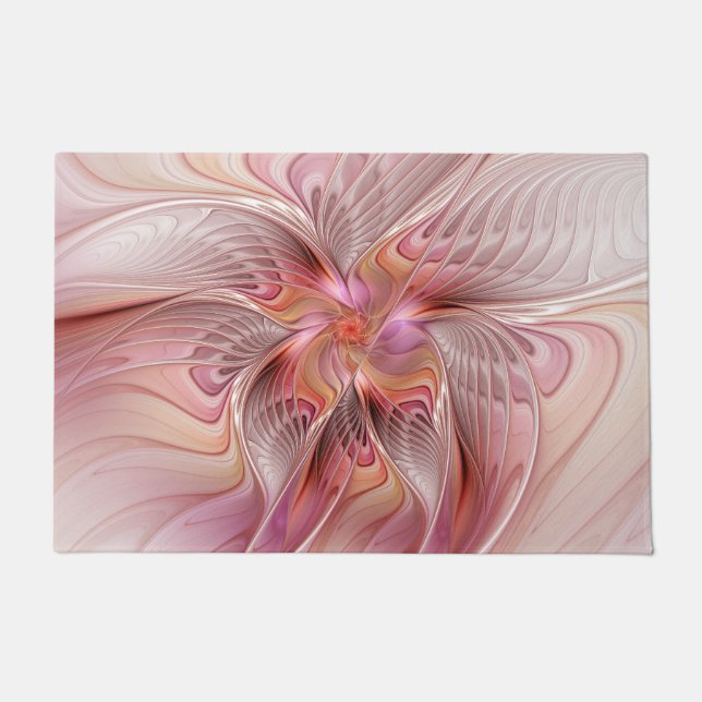 Abstract Butterfly Colorful Fantasy Fractal Art Doormat (Front)