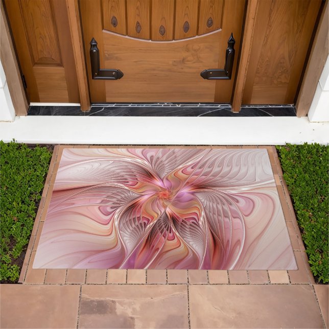 Abstract Butterfly Colorful Fantasy Fractal Art Doormat (Outdoor)