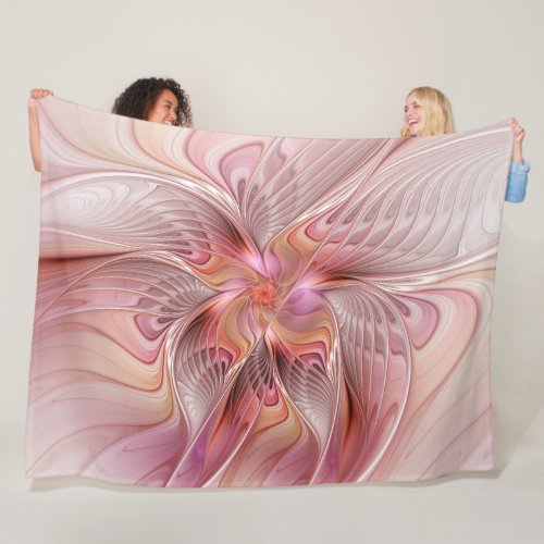Abstract Butterfly Colorful Fantasy Fractal Art Fleece Blanket