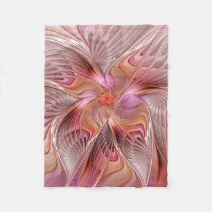 Abstract Butterfly Colorful Fantasy Fractal Art Fleece Blanket