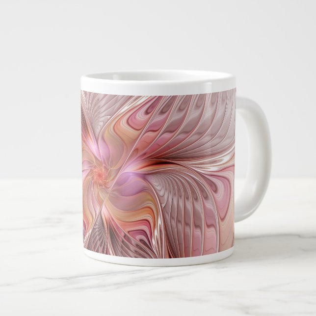 Abstract Butterfly Colorful Fantasy Fractal Art Giant Coffee Mug (Front Right)