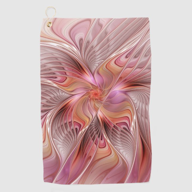 Abstract Butterfly Colorful Fantasy Fractal Art Golf Towel (Front)
