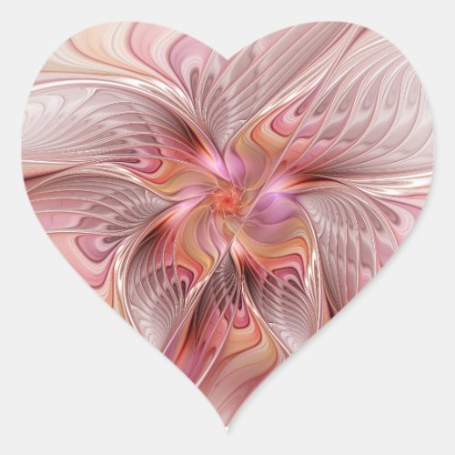Abstract Butterfly Colorful Fantasy Fractal Art Heart Sticker