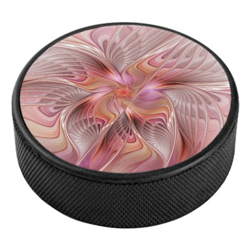Abstract Butterfly Colorful Fantasy Fractal Art Hockey Puck