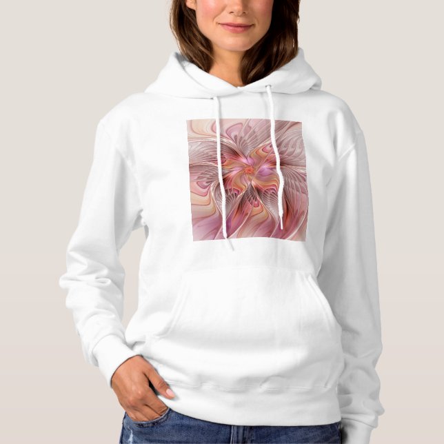 Abstract Butterfly Colorful Fantasy Fractal Art Hoodie (Front)