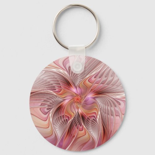 Abstract Butterfly Colorful Fantasy Fractal Art Keychain