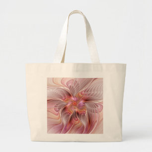 Abstract Butterfly Colorful Fantasy Fractal Art Large Tote Bag