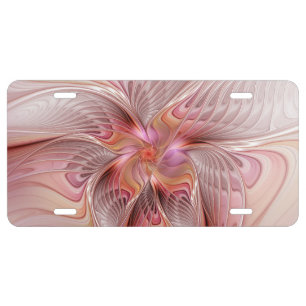 Abstract Butterfly Colorful Fantasy Fractal Art License Plate