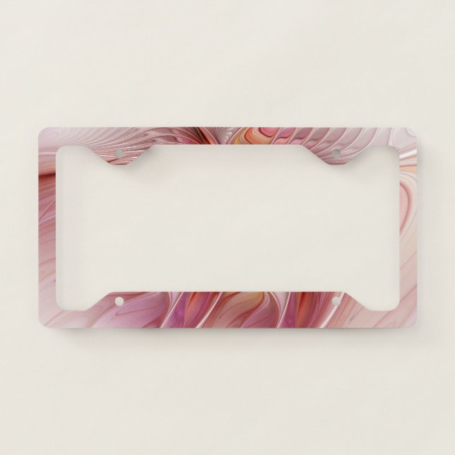 Abstract Butterfly Colorful Fantasy Fractal Art License Plate Frame (Front)