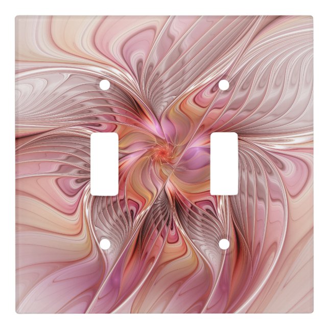 Abstract Butterfly Colorful Fantasy Fractal Art Light Switch Cover (Front)
