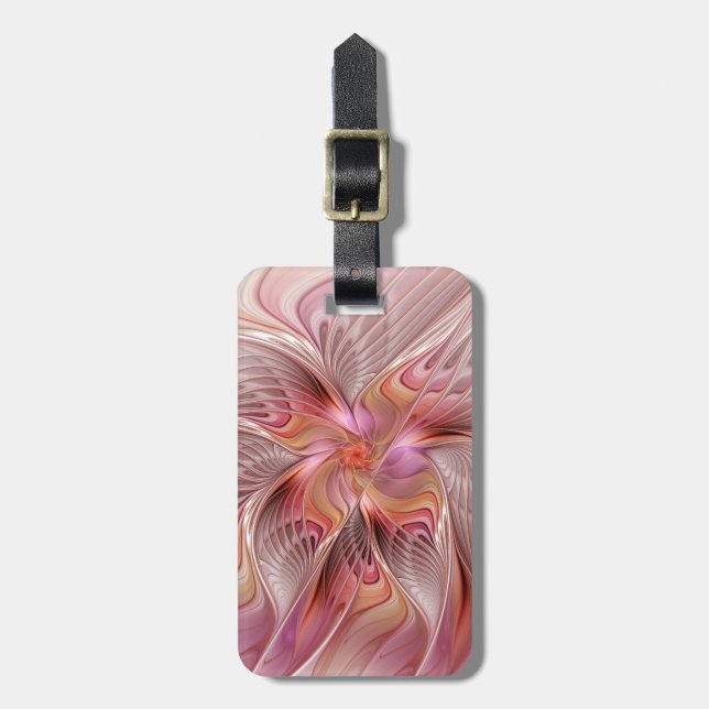 Abstract Butterfly Colorful Fantasy Fractal Art Luggage Tag (Front Vertical)