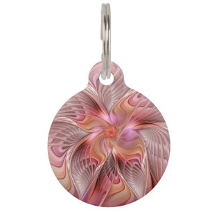 Abstract Butterfly Colorful Fantasy Fractal Art Pet ID Tag