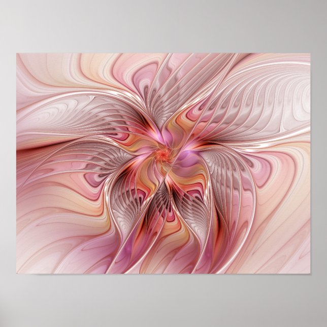 Abstract Butterfly Colorful Fantasy Fractal Art Poster (Front)
