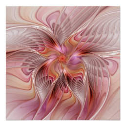Abstract Butterfly Colorful Fantasy Fractal Art Poster