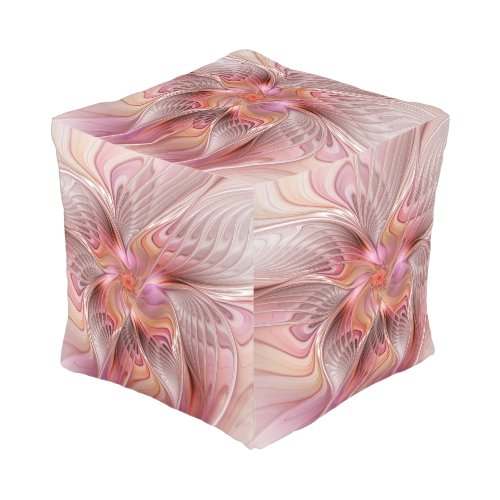 Abstract Butterfly Colorful Fantasy Fractal Art Pouf