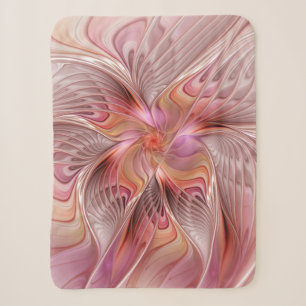 Abstract Butterfly Colorful Fantasy Fractal Art Sherpa Blanket