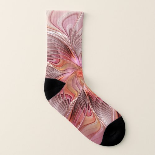 Abstract Butterfly Colorful Fantasy Fractal Art Socks