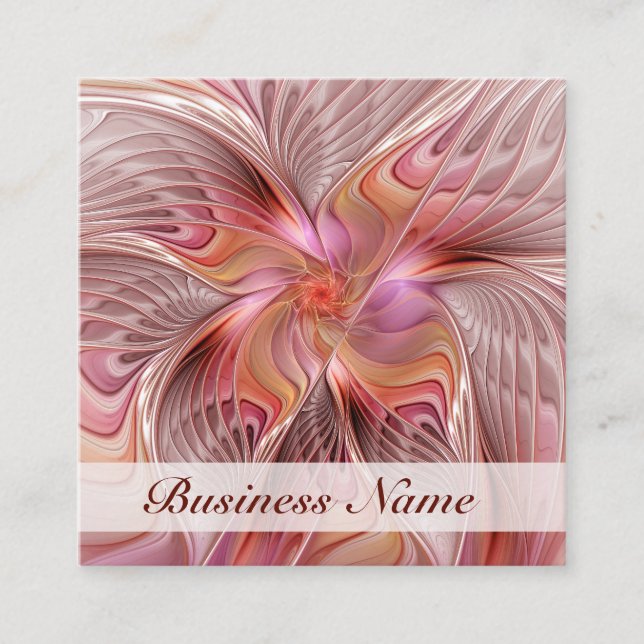 Abstract Butterfly Colorful Fantasy Fractal Art Square Business Card (Front)