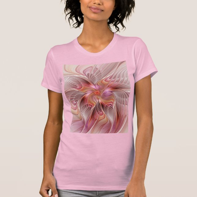 Abstract Butterfly Colorful Fantasy Fractal Art T-Shirt (Front)