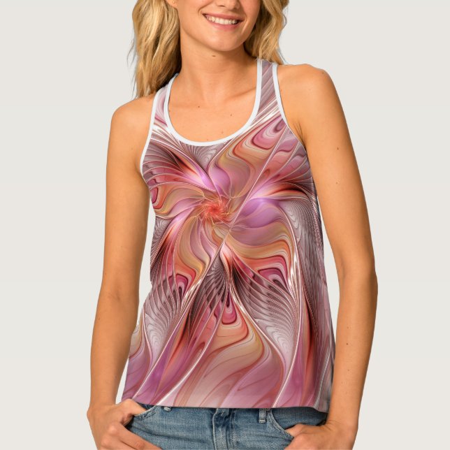 Abstract Butterfly Colorful Fantasy Fractal Art Tank Top (Front)