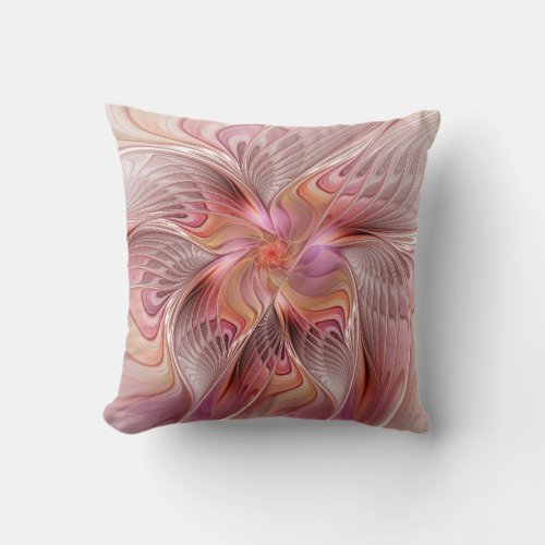 Abstract Butterfly Colorful Fantasy Fractal Art Throw Pillow