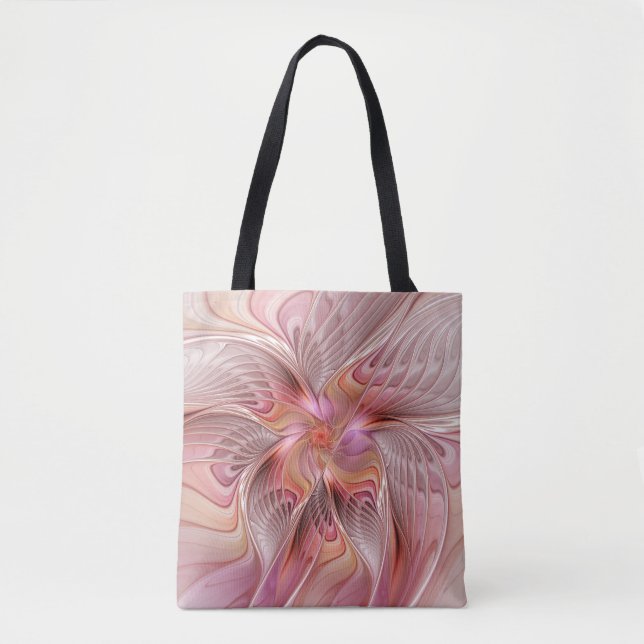 Abstract Butterfly Colorful Fantasy Fractal Art Tote Bag (Front)