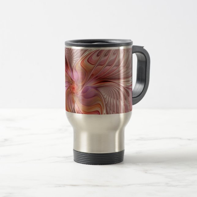 Abstract Butterfly Colorful Fantasy Fractal Art Travel Mug (Front Right)
