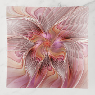 Abstract Butterfly Colorful Fantasy Fractal Art Trinket Tray