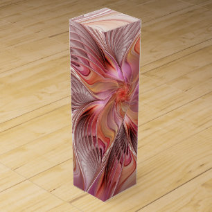 Abstract Butterfly Colorful Fantasy Fractal Art Wine Box