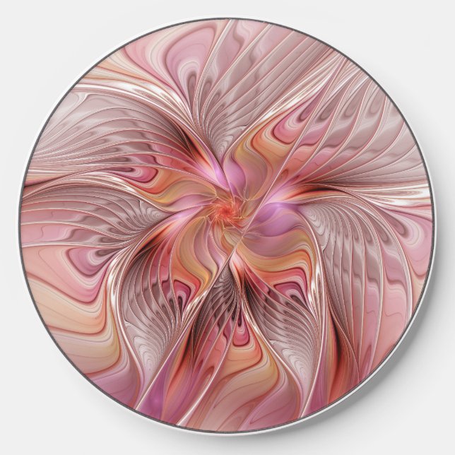 Abstract Butterfly Colorful Fantasy Fractal Art Wireless Charger (Front)