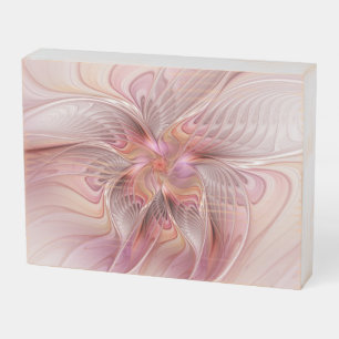 Abstract Butterfly Colorful Fantasy Fractal Art Wooden Box Sign