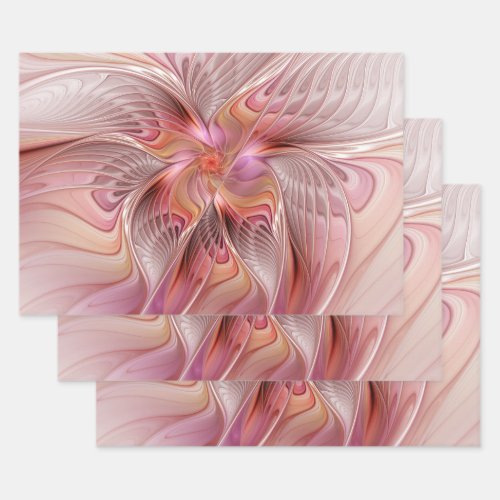 Abstract Butterfly Colorful Fantasy Fractal Art Wrapping Paper Sheets