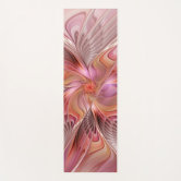 Cute girly pink & Mint hand paint floral design Yoga Mat