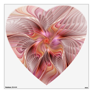 Abstract Butterfly Colorful Fantasy Fractal Heart Wall Decal