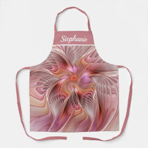 Abstract Butterfly Colorful Fantasy Fractal Name Apron