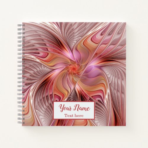 Abstract Butterfly Colorful Fantasy Fractal Name Notebook