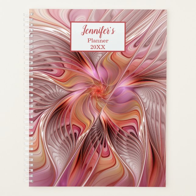 Abstract Butterfly Colorful Fantasy Fractal Name Planner (Front)