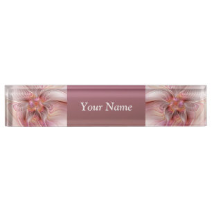 Abstract Butterfly Colorful Fantasy Fractal Text Desk Name Plate