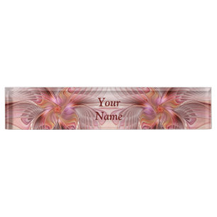 Abstract Butterfly Colorful Fantasy Fractal Text Desk Name Plate
