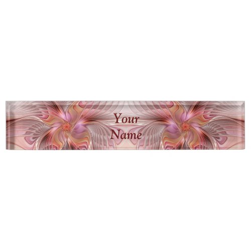 Abstract Butterfly Colorful Fantasy Fractal Text Desk Name Plate