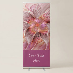 Abstract Butterfly Colorful Fantasy Fractal Text Retractable Banner
