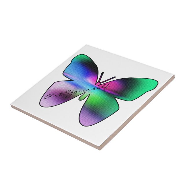 Abstract Butterfly Colorful Tile (Side)