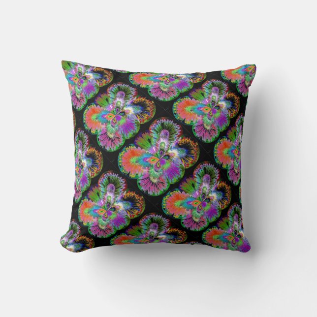 Abstract Butterfly Design Throw Pillow (Front)