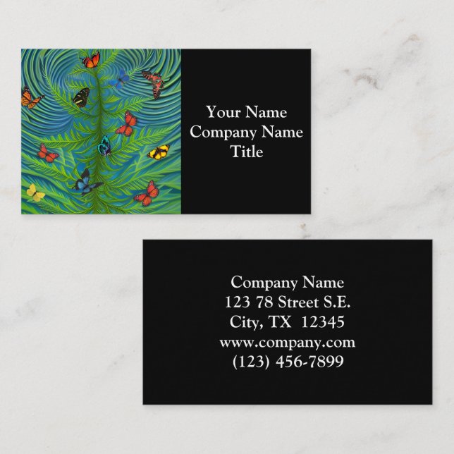 Abstract Butterfly Dream Garden Business Card (Front/Back)