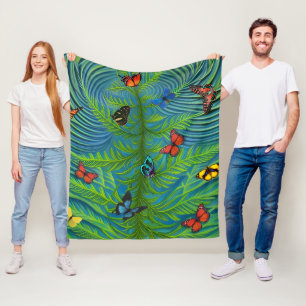 Abstract Butterfly Dream Garden Fleece Blanket