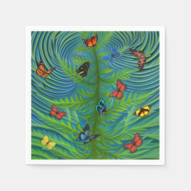 Abstract Butterfly Dream Garden Napkins (Front)
