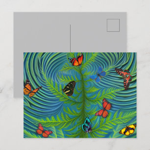 Abstract Butterfly Dream Garden Postcard